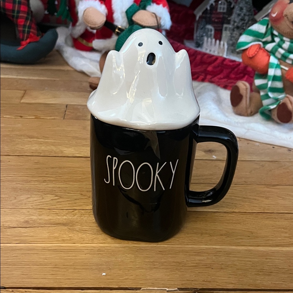 Rae Dunn Black and White Spooky Mug for Halloween excellent condition perfect